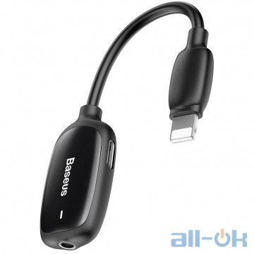 Адаптер Baseus 3-in-1 iP Male to Dual iP & 3.5mm Female Adapter L51 Black (CALL51-01)