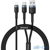 Кабель Baseus Cafule Cable 2in1 Lightning/Type-C+USB 1m Black (CATKLF-ELG1)