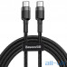 Кабель USB Type-C Baseus Cafule PD2.0 60W Flash Charging USB Cable 20V 3A 2M Gray Black (CATKLF-HG1) — інтернет магазин All-Ok. фото 3