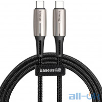 Кабель USB Type-C Baseus Cabel USB-C to USB-C Water Drop-Shaped Lamp 60W 1m Black (CATSD-J01)
