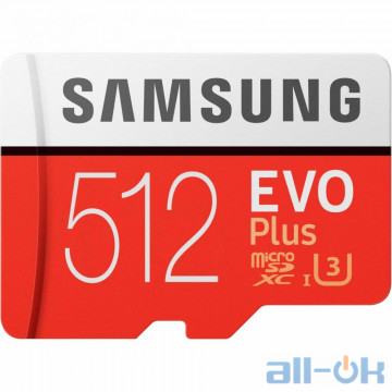 Карта пам'яті Samsung 512 GB microSDXC Class 10 UHS-I U3 EVO Plus + SD Adapter MB-MC512HA