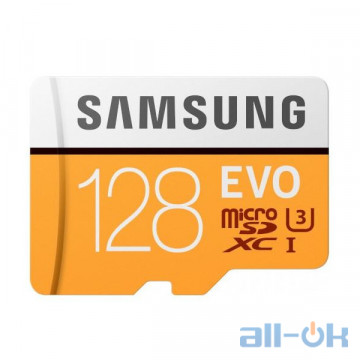 Карта пам'яті Samsung 128 GB microSDXC Class 10 UHS-I U3 EVO + SD Adapter MB-MP128GA