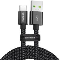 Кабель USB Type-C Baseus Double Fast Charging USB Cable USB For Type-C 5A 1m Black (CATKC-A01)