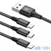 Кабель USB Baseus USB Cable to 2xLightning/microUSB Rapid 1.2m Black (CAMLL-SU01) — інтернет магазин All-Ok. фото 1