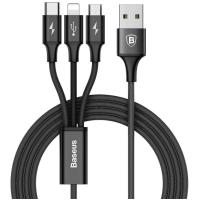 Кабель Lightning/micro USB/USB Type-C Baseus USB Cable to Lightning/microUSB/USB-C Rapid Black (CAMLT-SU01)