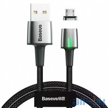 Кабель Micro USB Baseus Zinc Magnetic Cable USB For Micro 2.4A 1m Black (CAMXC-A01)