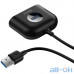 Мультипортовый адаптер Baseus Square Round 4 in 1 USB HUB Adapter (USB3.0 TO USB3.0*1+USB2.0*3) Black (CAHUB-AY01) — интернет магазин All-Ok. Фото 4