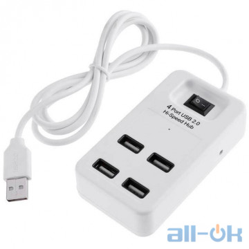Мультипортовий адаптер USB HUB P-1601 (4 USB2.0) White