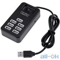 Мультипортовий адаптер USB HUB P-1602 (7 USB2.0) Black