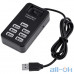 Мультипортовий адаптер USB HUB P-1602 (7 USB2.0) Black — інтернет магазин All-Ok. фото 1