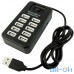 Мультипортовий адаптер USB HUB P-1603 (10 USB2.0) Black — інтернет магазин All-Ok. фото 1