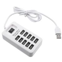 Мультипортовый адаптер USB HUB P-1603 (10 USB2.0) White