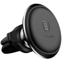 Автомобільний тримач для смартфона Baseus Car Holder Magnetic Air Vent Mount Holder with Cable Clip Black (SUGX-A01)