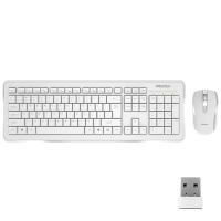 Комплект (клавіатура + миша) MeeTion 2in1 Keyboard/Mouse Wireless 2.4G MT-C4120 (RU/EN розкладки) White