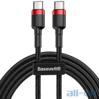 Кабель USB Type-C Baseus Cafule Series Type-C PD2.0 60W Flash Charge Cable 20V 3A 1m Red Black (CATKLF-G91)