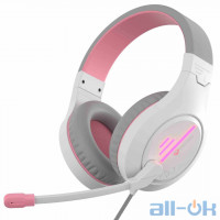 Комп'ютерна гарнітура MeeTion Gaming Backlit MT-HP021 White-Pink