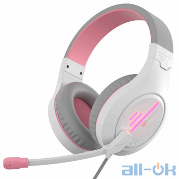 Комп'ютерна гарнітура MeeTion Gaming Backlit MT-HP021 White-Pink