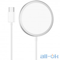 Бездротовий зарядний пристрій HOCO Original Series Magnetic Wireless Fast Charger CW30 Silver