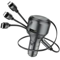 Автомобільний зарядний пристрій HOCO Tributo Single-Port Car Charger 3in1 Cable S27 
