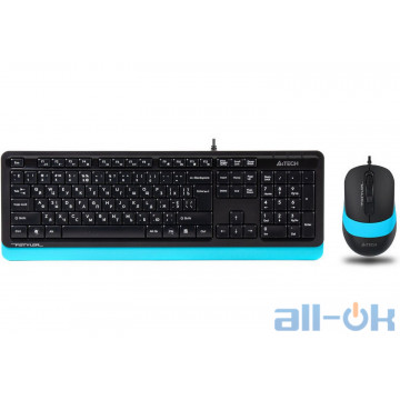 Комплект (клавіатура + миша) A4Tech Fstyler F1010 Black/Blue UA UCRF