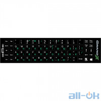 Наклейки на клавіатуру Grand-X Protected 68 Keys UA Green Latin White (GXDGUA)