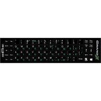 Наклейки на клавіатуру Grand-X Protected 68 Keys UA Green Latin White (GXDGUA)