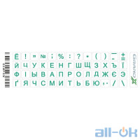Наклейки на клавіатуру Grand-X Protection Mini 52 Keys Cyrillic Green (GXMPGW)