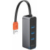 Мультипортовий адаптер Baseus Steel Cannon Series USB A to USB3.0*3+RJ45 HUB Adapter Dark Gray — інтернет магазин All-Ok. фото 2