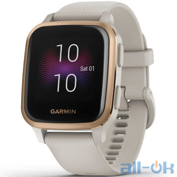 Смарт-годинник Garmin Venu Sq Music Edition Light Sand/Rose Gold (010-02426-11)