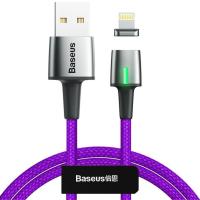 Кабель Lightning Baseus Zinc Magnetic Cable USB для iP 2.4A 1m Purple (CALXC-A05)
