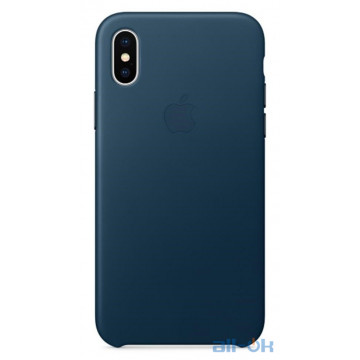 Чохол Apple Leather Case для iPhone X Cosmos Blue (MQTH2ZM/A)
