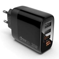 Мережевий зарядний пристрій PZOZ (PZ-W30QC12) Quik Charge 3.0 Black