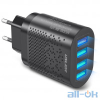 Мережевий зарядний пристрій USLION (BK-375) Quik Charge 3.0 Black