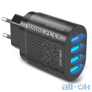 Мережевий зарядний пристрій USLION (BK-375) Quik Charge 3.0 Black