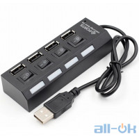 Мультипортовий адаптер USB HUB (4 порта) Black