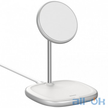 Беспроводное зарядное устройство Baseus Swan Magnetic Desktop Bracket Wireless Charger (WXSW-02) White