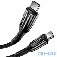 Кабель USAMS US-SJ402 Zinc Alloy U42 Type-C - Type-C 1.2m Black