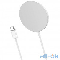 Бездротовий зарядний пристрій HOCO Magnetic Wireless Fast Charger CW29 White