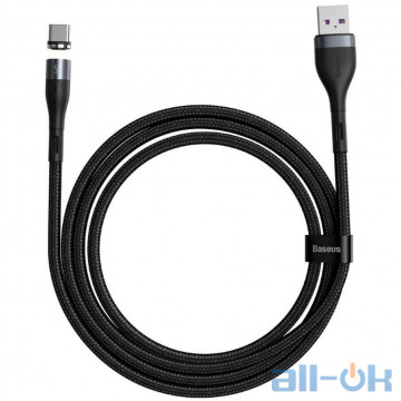 Кабель BASEUS Type-C Zinc Magnetic Safe Fast Charging Data Cable 5A (CATXC-NG1) Black
