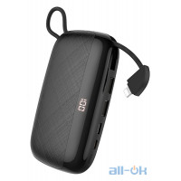 Зовнішній акумулятор (Power Bank) HOCO Nimble with LCD Built-In Lightning Cable S29 Black