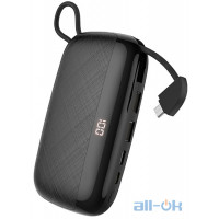 Зовнішній акумулятор (Power Bank) HOCO Nimble with LCD Built-In Micro USB Cable S29 Black