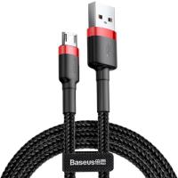 Кабель Micro USB Baseus Cafule Cable USB For Micro 2.4A 1M Red+Black (CAMKLF-B91) (реверсивний - установка будь-якою стороною)