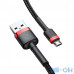 Кабель Micro USB Baseus Cafule Cable USB For Micro 2.4A 1M Red+Black (CAMKLF-B91) (реверсивний - установка будь-якою стороною) — інтернет магазин All-Ok. фото 4