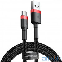 Кабель USB Type-C Baseus Cafule Cable USB For Type-C 3A 1M Red+Black (CATKLF-B91)