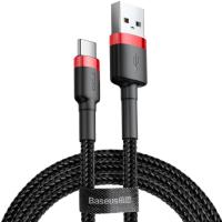 Кабель USB Type-C Baseus Cafule Cable USB For Type-C 3A 1M Red+Black (CATKLF-B91)