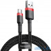 Кабель USB Type-C Baseus Cafule Cable USB For Type-C 3A 1M Red+Black (CATKLF-B91) — інтернет магазин All-Ok. фото 1
