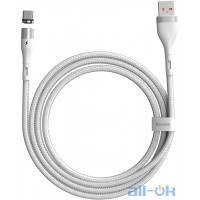 Кабель Baseus Type-C Zinc Magnetic Safe Fast Charging Data Cable 3A (CATXC-M02) White