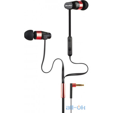 Навушники з мікрофоном AWEI ES-12hi Red