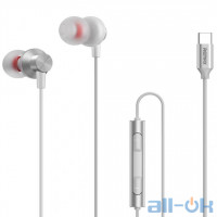 Навушники REMAX Type-C Metal Wired Earphone RM-560 Silver