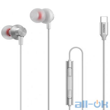 Навушники REMAX Type-C Metal Wired Earphone RM-560 Silver